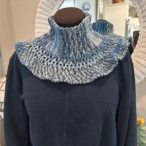 Handmade Crocheted Wool:Acrylic cowl neck collar designed by me!